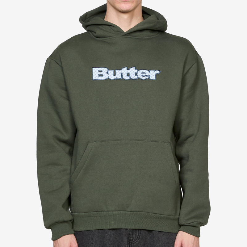 Textured Logo Pullover Hood Fatigue Jumpers