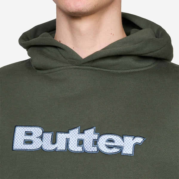 Textured Logo Pullover Hood Fatigue Jumpers