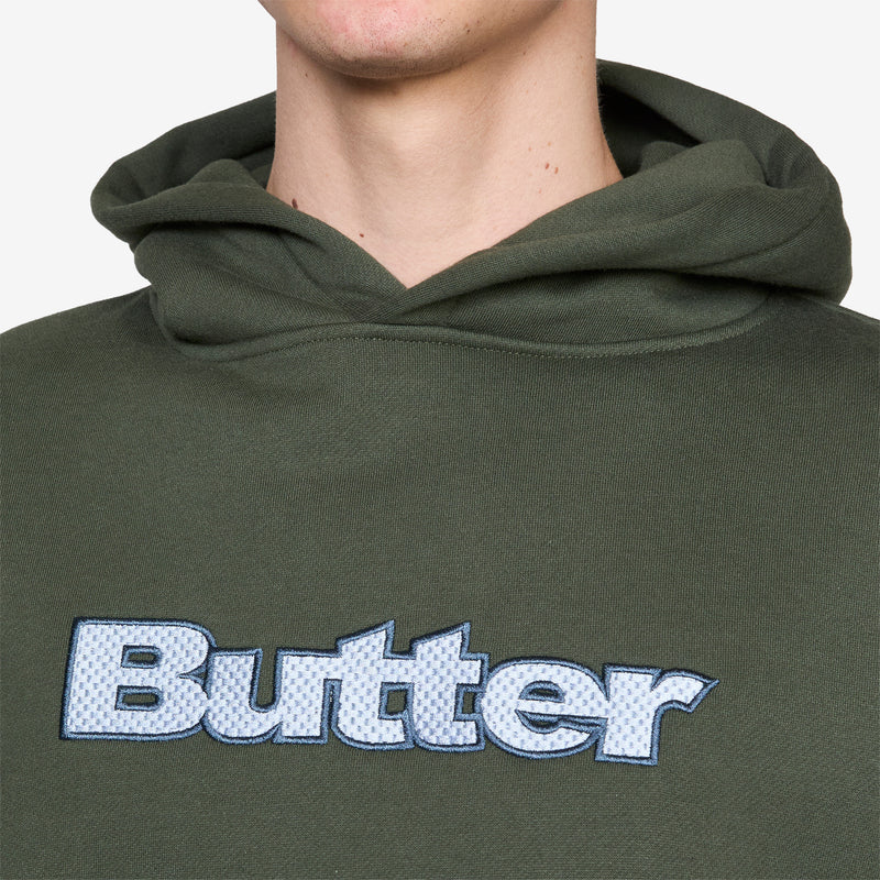 Textured Logo Pullover Hood Fatigue Jumpers