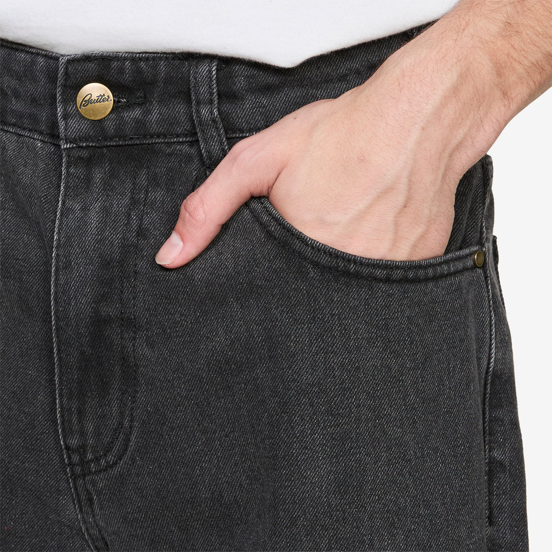 Racer Denim Jeans Faded Black Pants