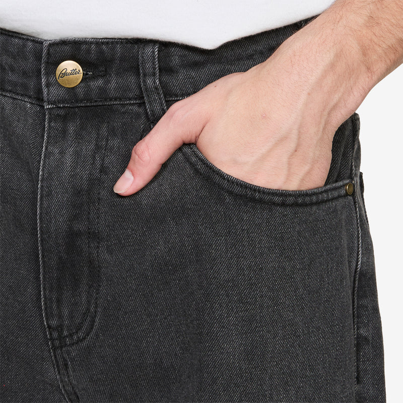 Racer Denim Jeans Faded Black Pants