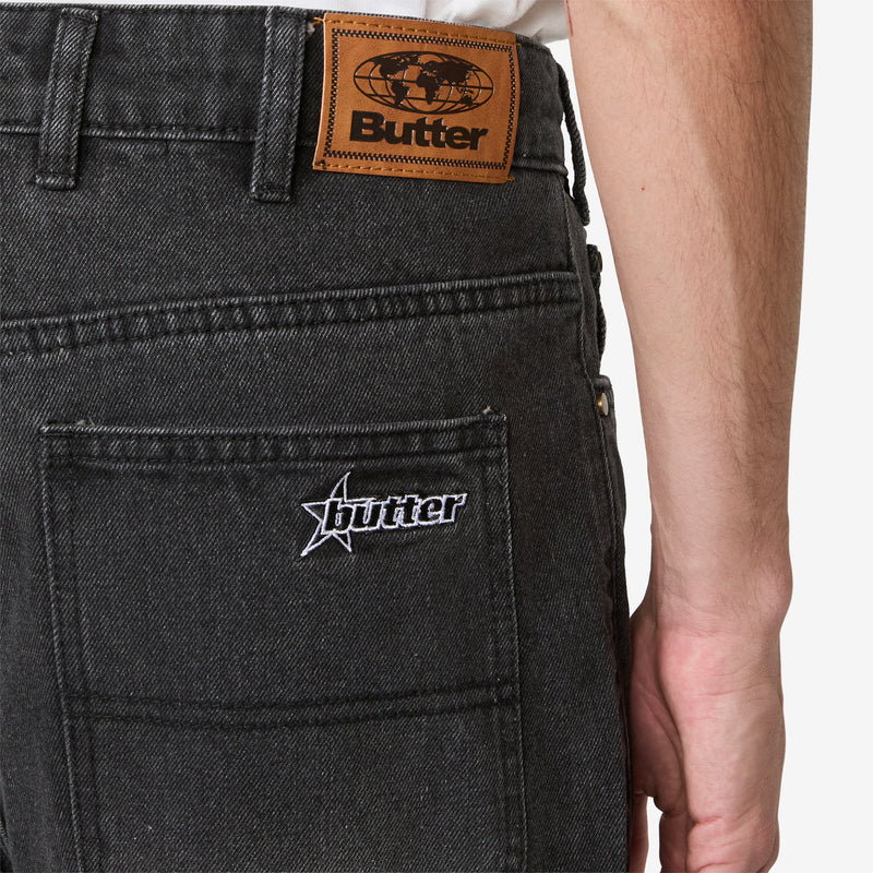 Racer Denim Jeans Faded Black Pants