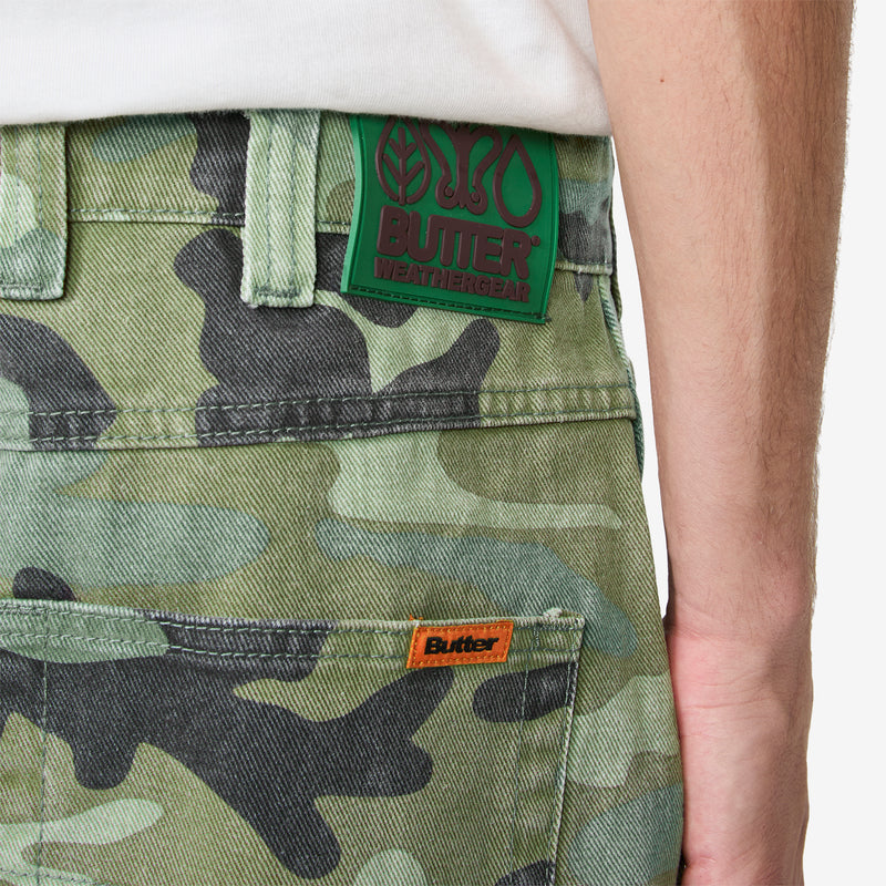 Weathergear Denim Shorts Woodland Camo Shorts