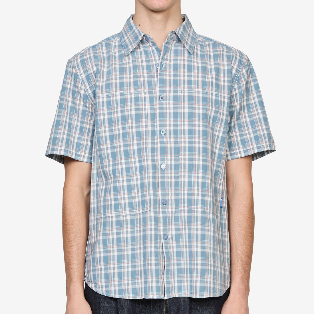 Cliff Short Sleeve Shirt Petrol Plaid Shirts