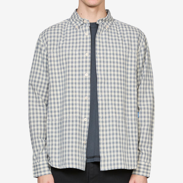 Cliff Long Sleeve Shirt Natural Plaid Shirts