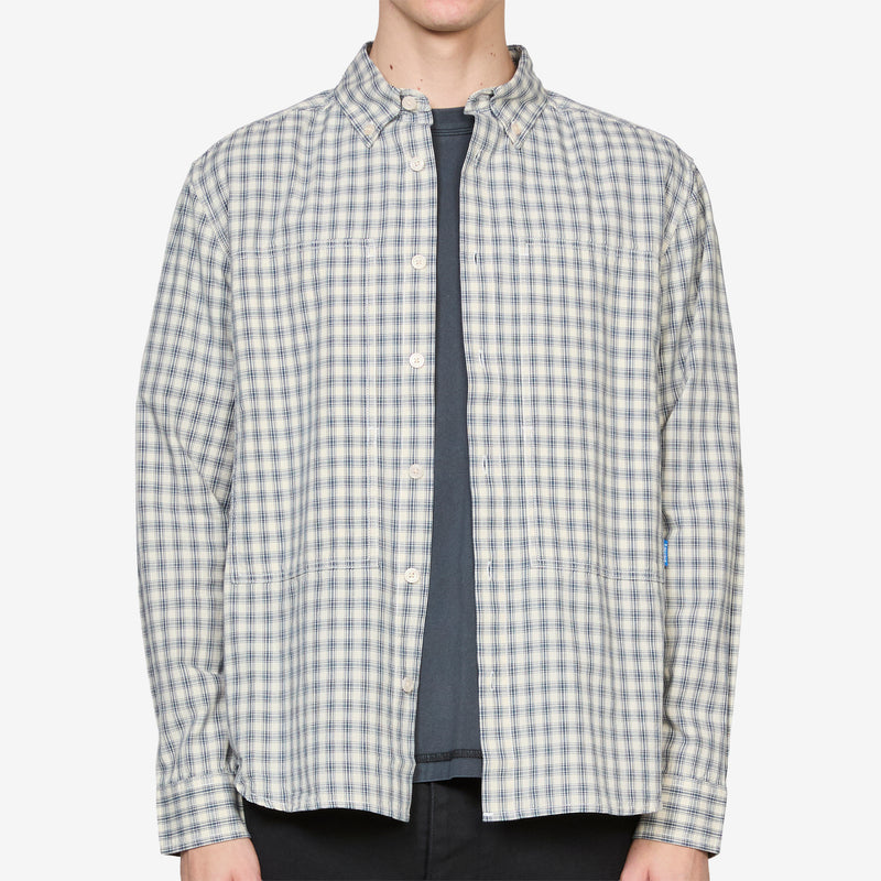 Cliff Long Sleeve Shirt Natural Plaid Shirts