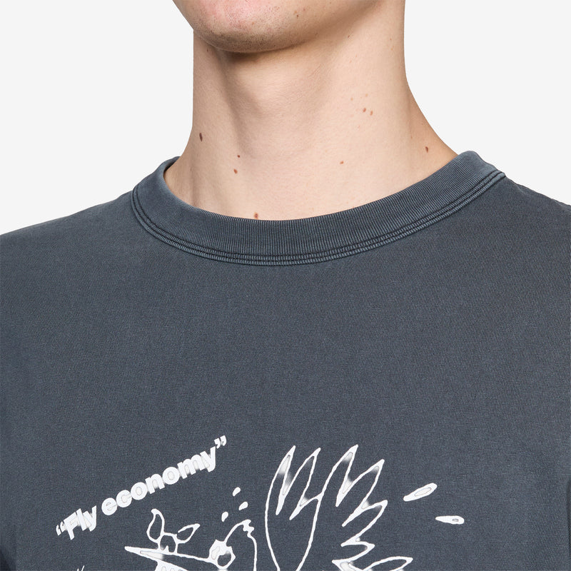 Fly Economy T-Shirt Used Black Tees