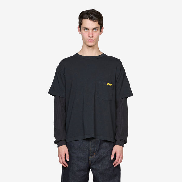 General Store Boxy Longsleeve Thermal Vintage Black Tees