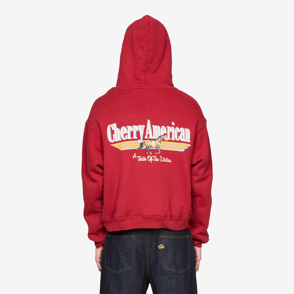 Thermal Zip Up Hoodie Sun Faded Red Jumpers
