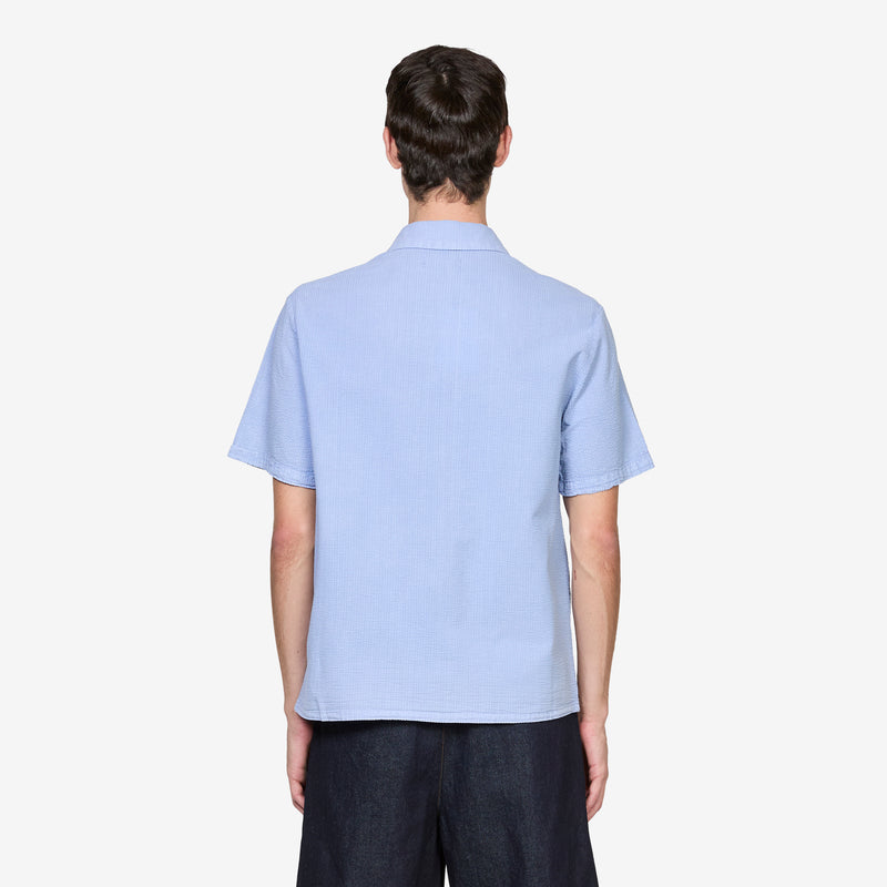 Overdye Seersucker Shirt Blue Shirts