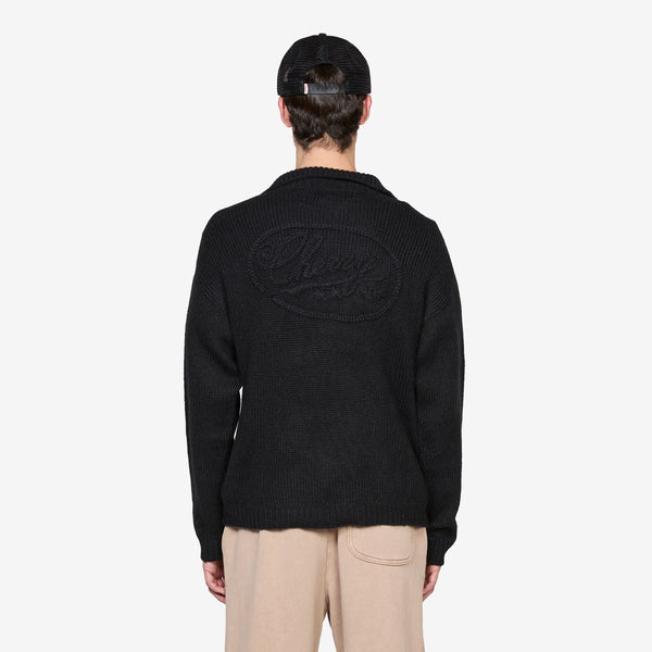 Alpaca Knit Henley Black Jumpers