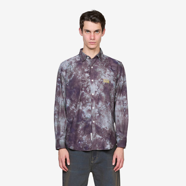 Tie Dye Stripe Poplin Shirt Black Shirts