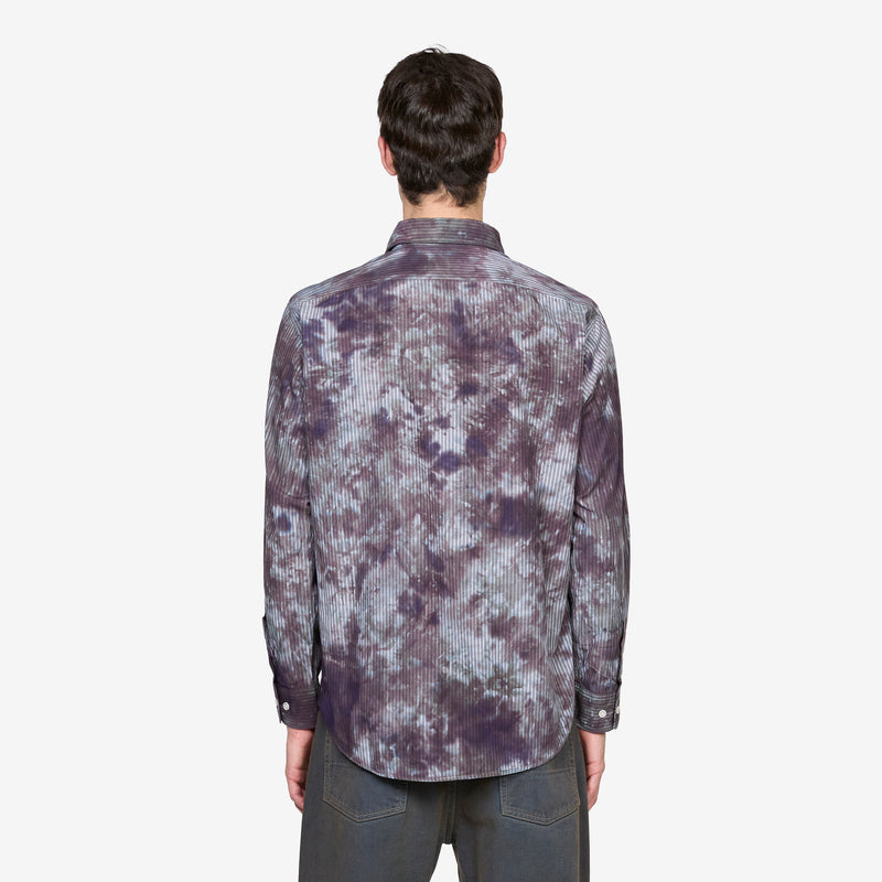 Tie Dye Stripe Poplin Shirt Black Shirts