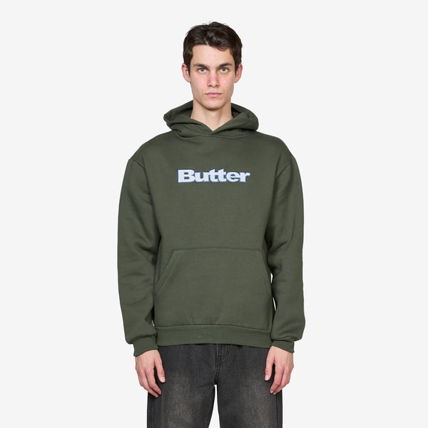 Textured Logo Pullover Hood Fatigue Jumpers