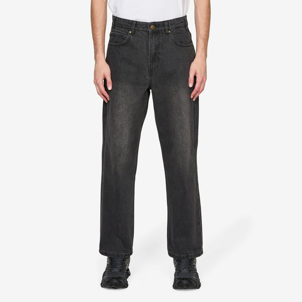 Racer Denim Jeans Faded Black Pants