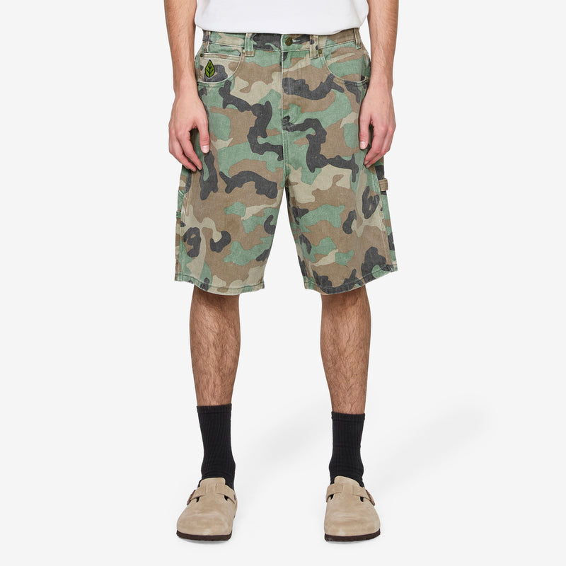 Weathergear Denim Shorts Woodland Camo Shorts