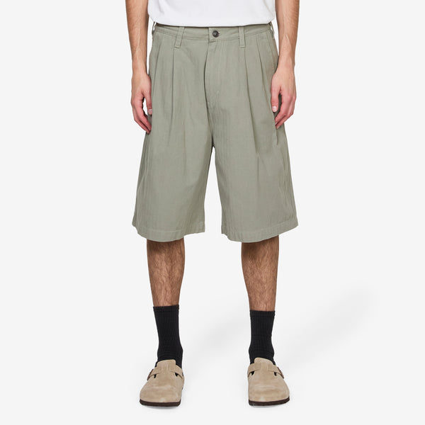 Pleated Shorts Washed Fatigue Shorts