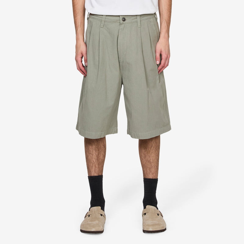 Pleated Shorts Washed Fatigue Shorts