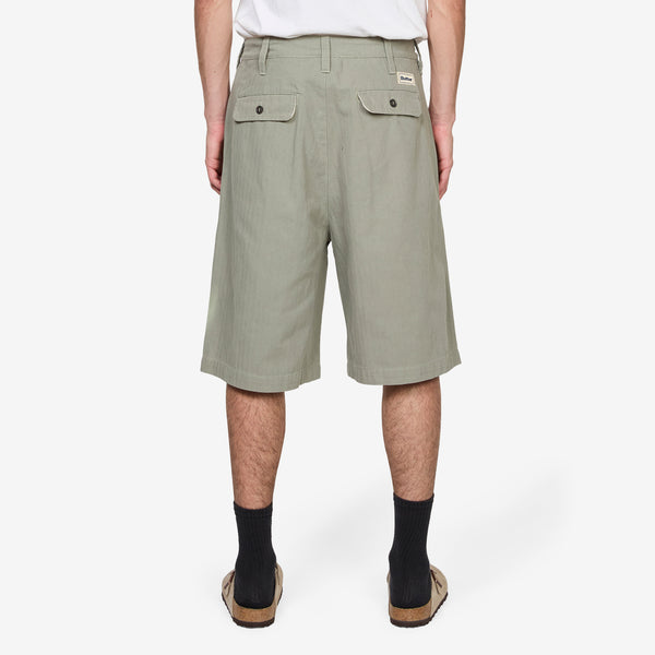 Pleated Shorts Washed Fatigue Shorts