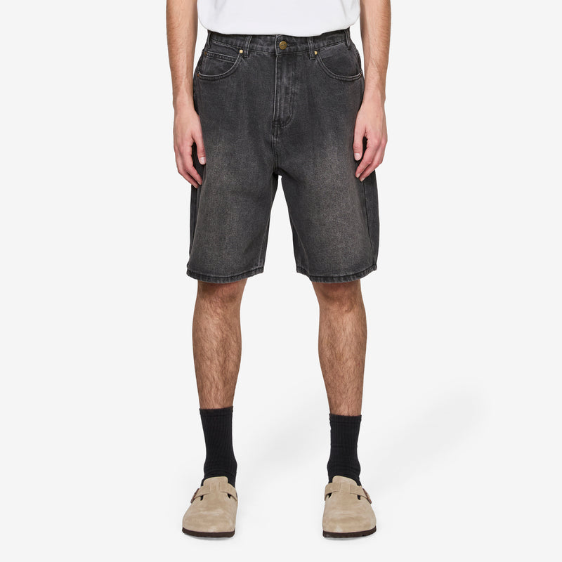 Baggy Denim Shorts Distressed Black Shorts