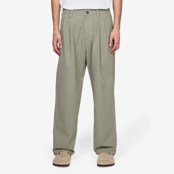 Pleated Trousers Washed Fatigue Pants