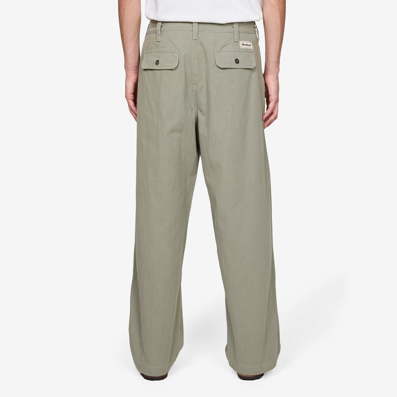 Pleated Trousers Washed Fatigue Pants