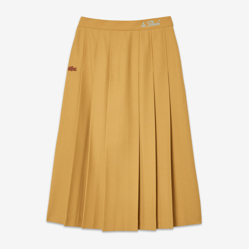le FLEUR Pleated Skirt Tan