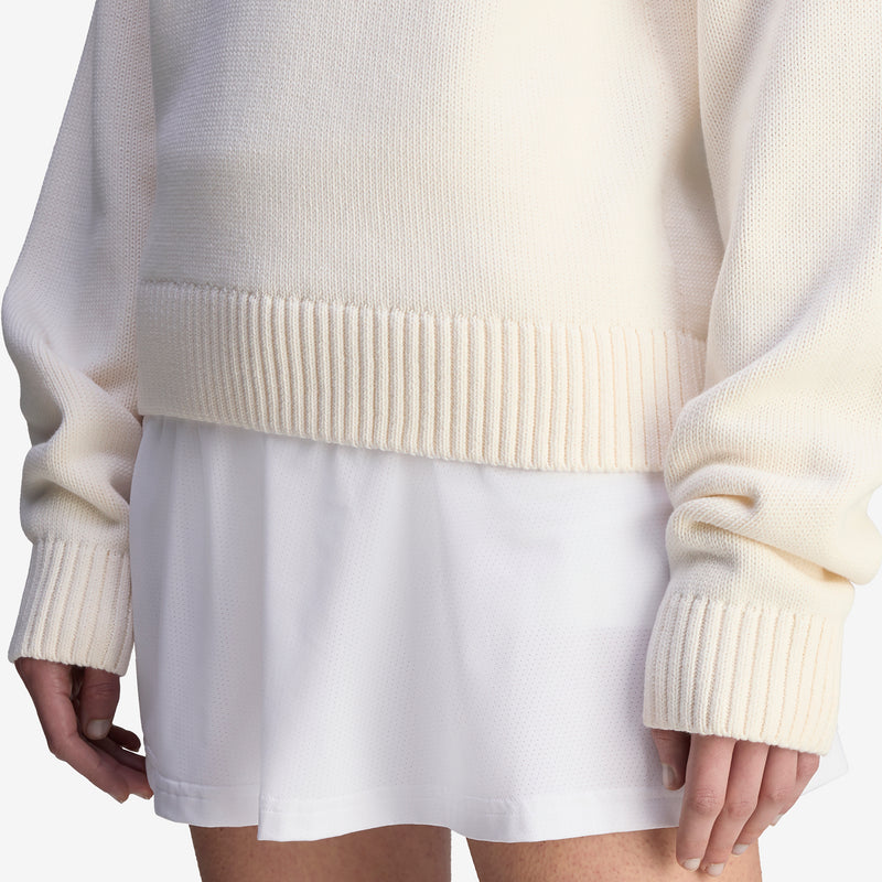 Sporty & Rich x Women's V-Neck Sweatshirt Off White | Court Green Jumpers