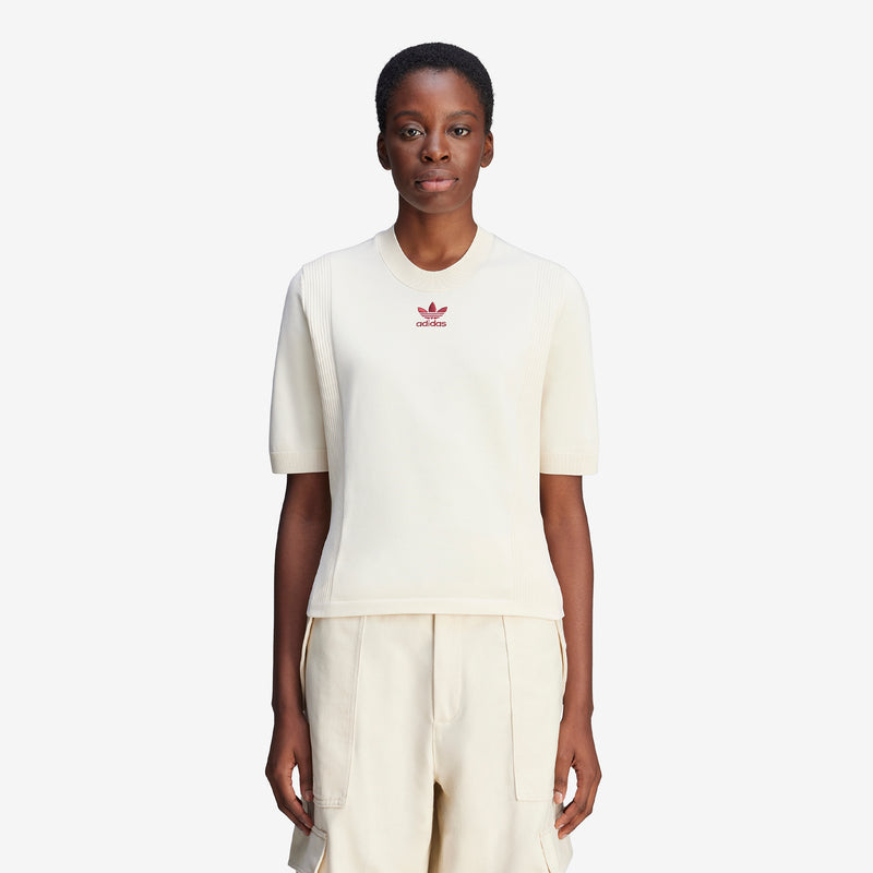 Wales Bonner x Women's Knit Short Sleeve Top Wonder White Jumpers