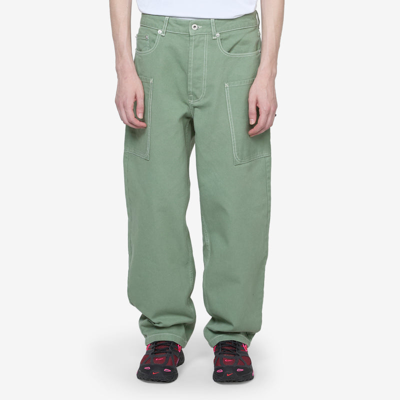 KENZO Elephant Flag Cargo Jeans Almond Green Above The Clouds