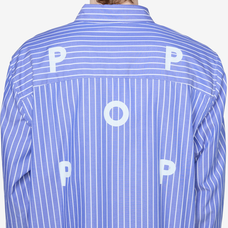 Logo Striped Shirt Blue