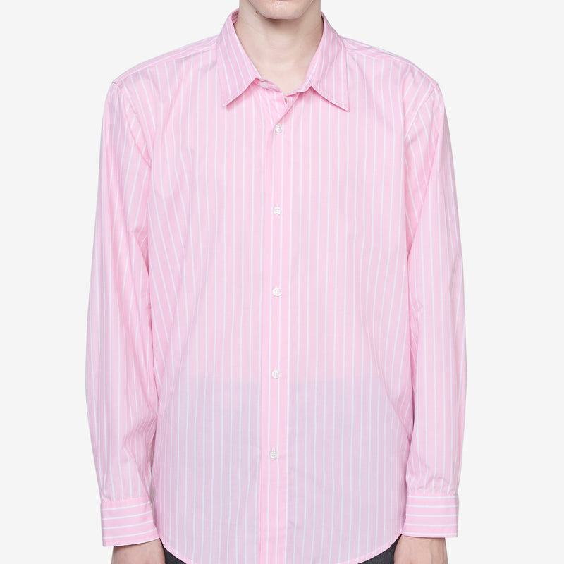 Logo Striped Shirt Pink