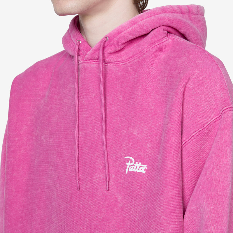 Classic Washed Hooded Sweater Fuchsia Red