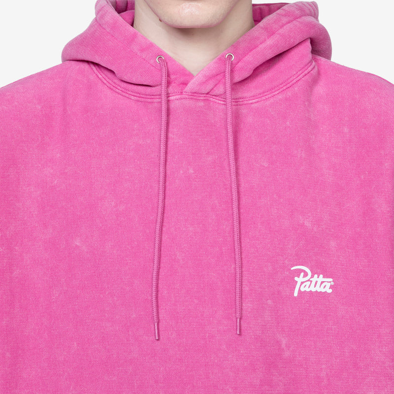 Classic Washed Hooded Sweater Fuchsia Red
