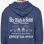 Unisex Sky High and Sons Zip-Up Hoodie Navy