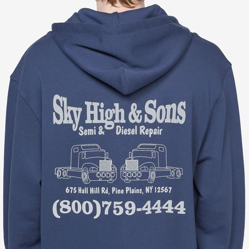 Unisex Sky High and Sons Zip-Up Hoodie Navy Jumpers