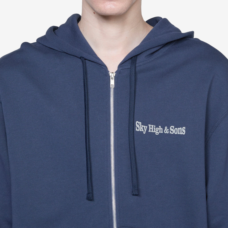 Unisex Sky High and Sons Zip-Up Hoodie Navy