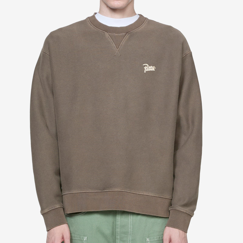 Classic Washed Crewneck Sweater Morel