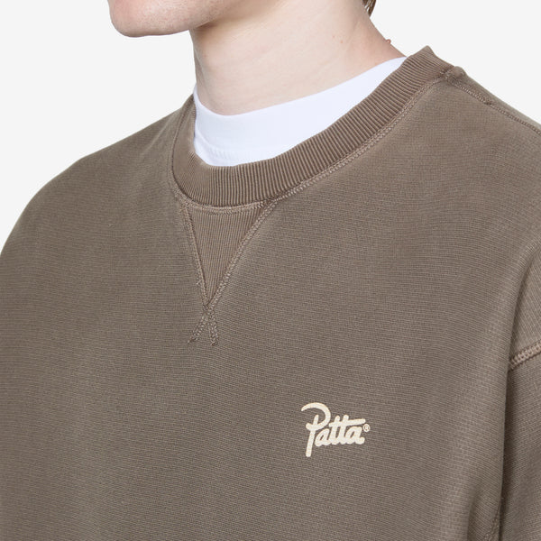 Classic Washed Crewneck Sweater Morel