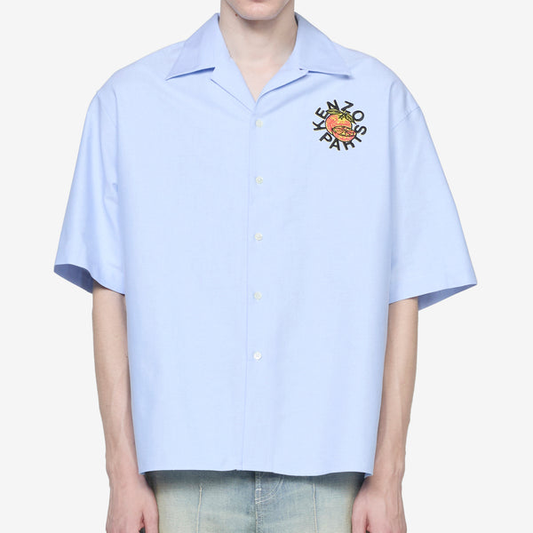 'KENZO Orange' Short Sleeve Shirt Sky Blue