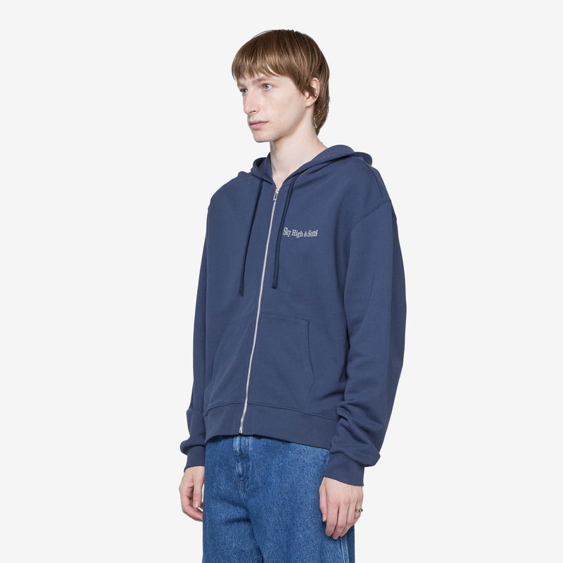 Unisex Sky High and Sons Zip-Up Hoodie Navy Jumpers