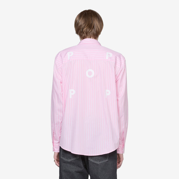 Logo Striped Shirt Pink