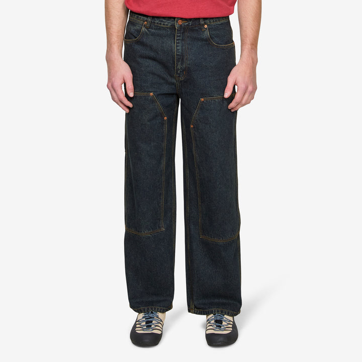 Double Knee Carpenter Pant Dirty Indigo - 2 Front