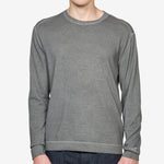 Cotton Crepe Double Dyed Crewneck Sweater Gunmetal