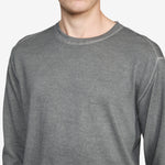 Cotton Crepe Double Dyed Crewneck Sweater Gunmetal