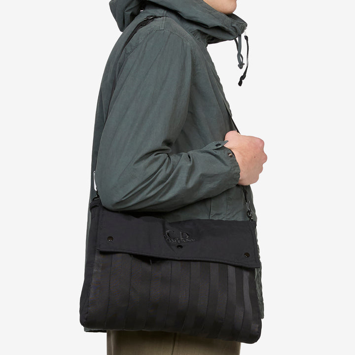 Herringbone Shoulder Bag Black Front
