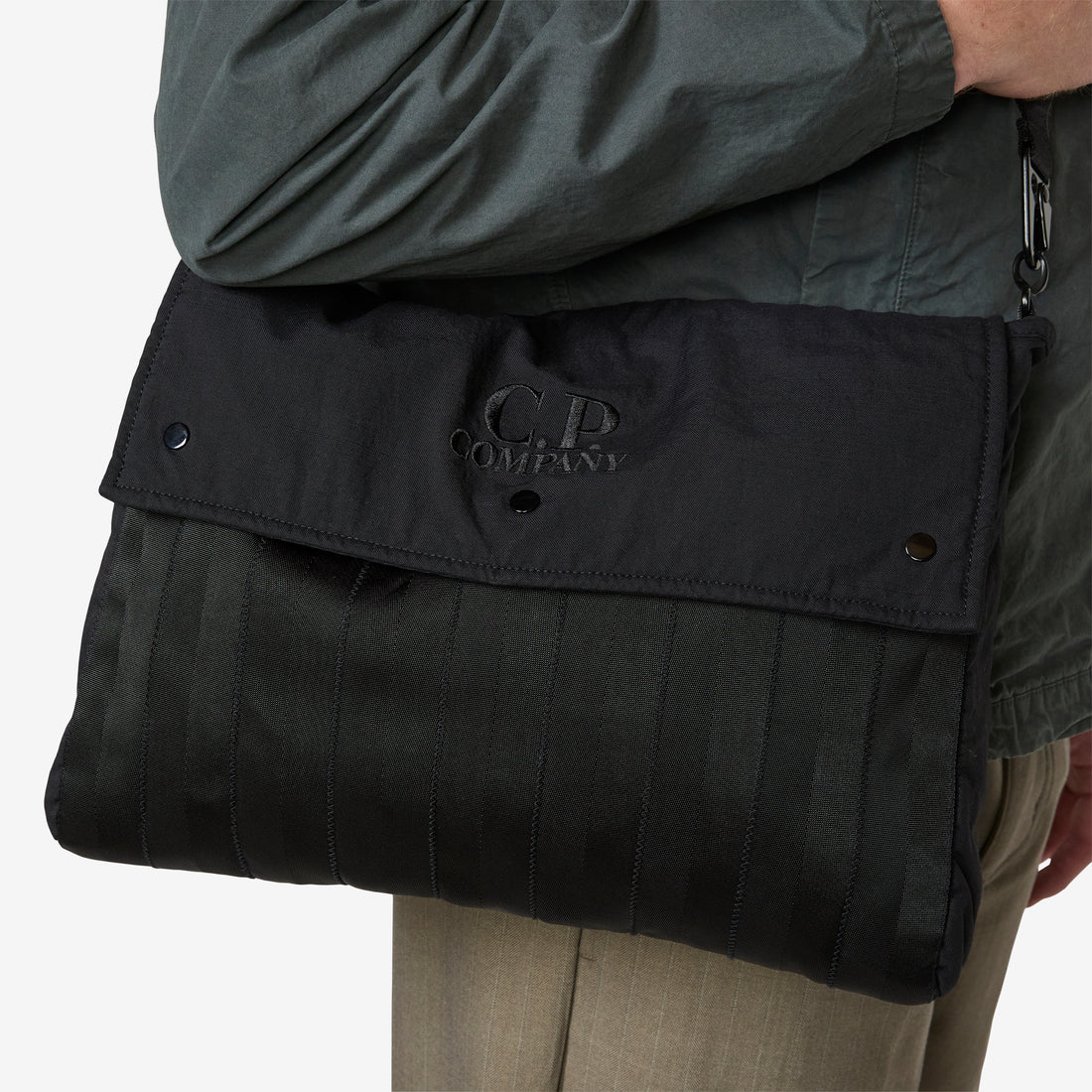 Herringbone Shoulder Bag Black Bags