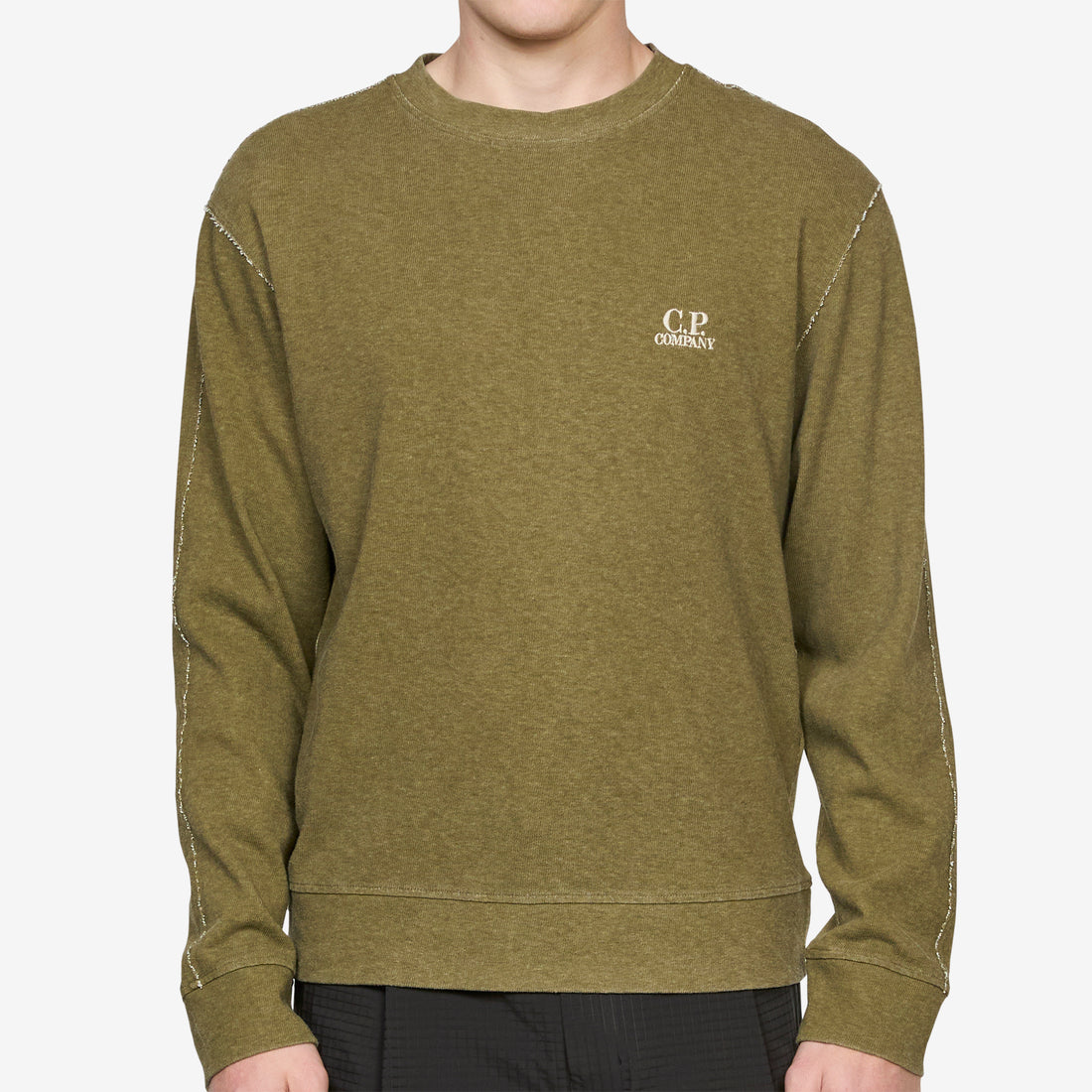 Heavy Jersey Plated Crewneck Sweatshirt Dried Herb Tees