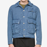 50 Fili Indigo Bleached Goggle Jacket Stone Bleach