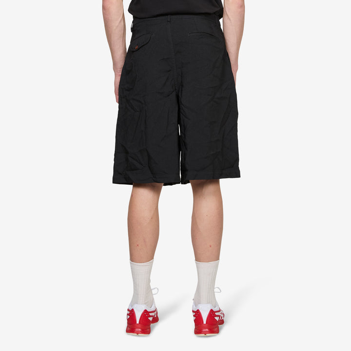 Pleated Wide Leg Shorts Black